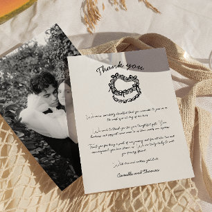 Cartões de agradecimentos De Casamento De Bolo Com