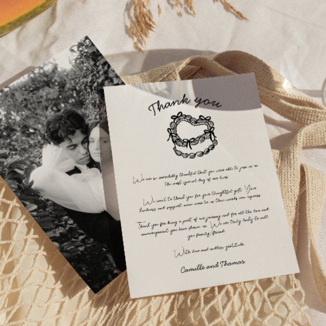 Cartões de agradecimentos De Casamento De Bolo Com (Criador carregado)