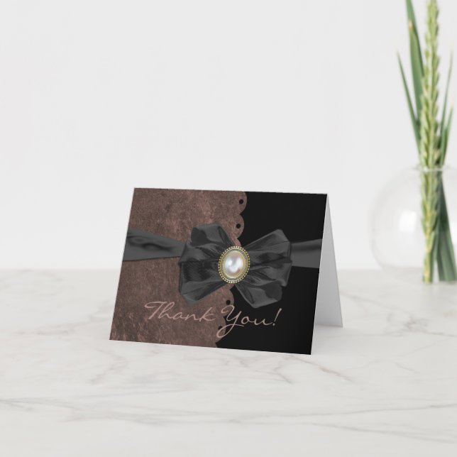 Cartões de agradecimentos de Casamento de Borda Es (Frente)