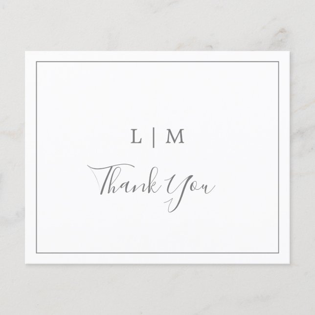 Cartões de agradecimentos de Casamento de Cinza Es (Frente)