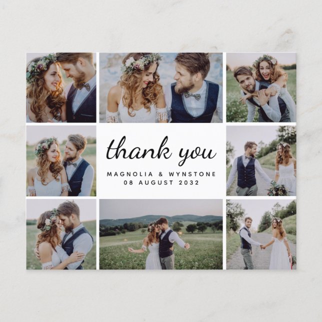 Cartões de agradecimentos de Casamento de Colagem  (Frente)
