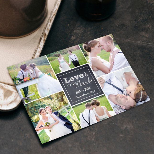 Cartões de agradecimentos de Casamento de Colagem  (Criador carregado)