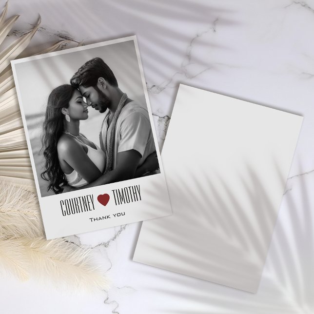 Cartões de agradecimentos De Casamento De Coração  (Criador carregado)