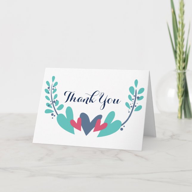 Cartões de agradecimentos de Casamento de Corações (Frente)