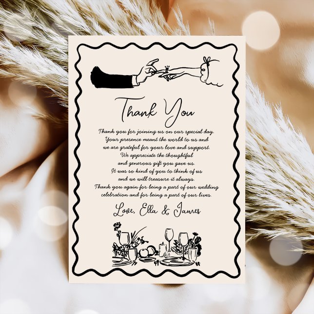 Cartões de agradecimentos De Casamento De Desenho  (Criador carregado)