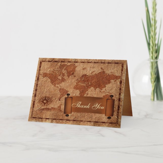 cartões de agradecimentos de casamento de destino  (Frente)