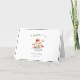Cartões de agradecimentos de Casamento de Flores E