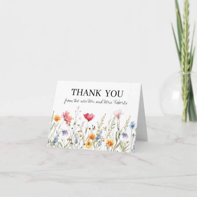 Cartões de agradecimentos de Casamento de Flores S (Frente)