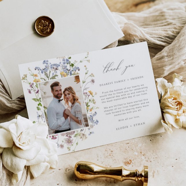 Cartões de agradecimentos de Casamento de Flores S (Criador carregado)