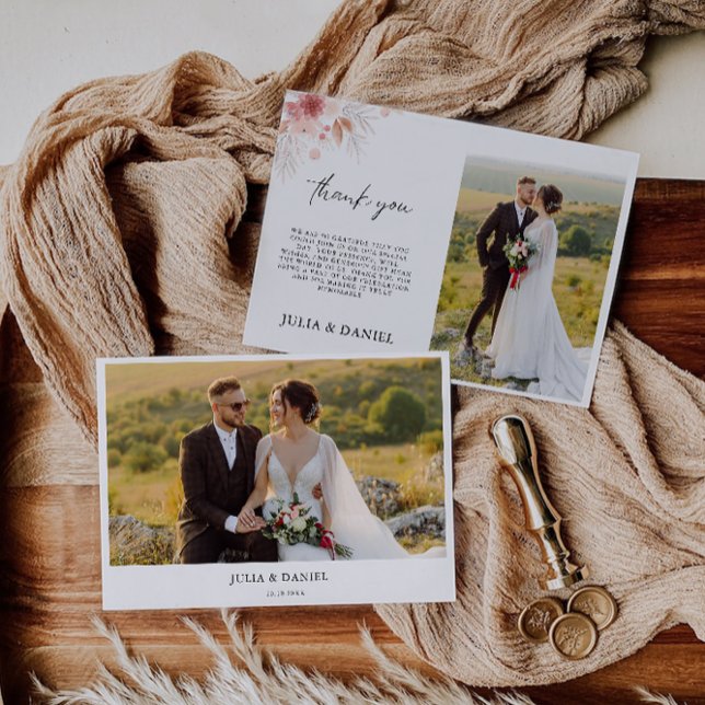 Cartões de agradecimentos de Casamento de Flores S (Wildflower Wedding Thank You Card)