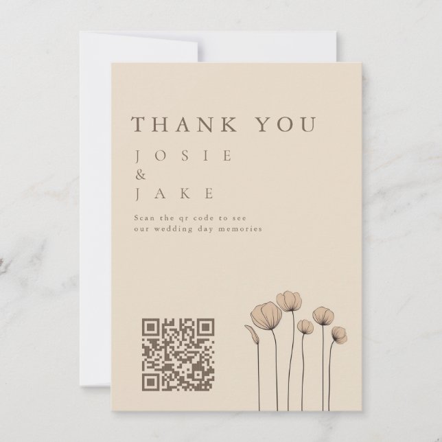 Cartões de agradecimentos de Casamento de Flores S (Frente)