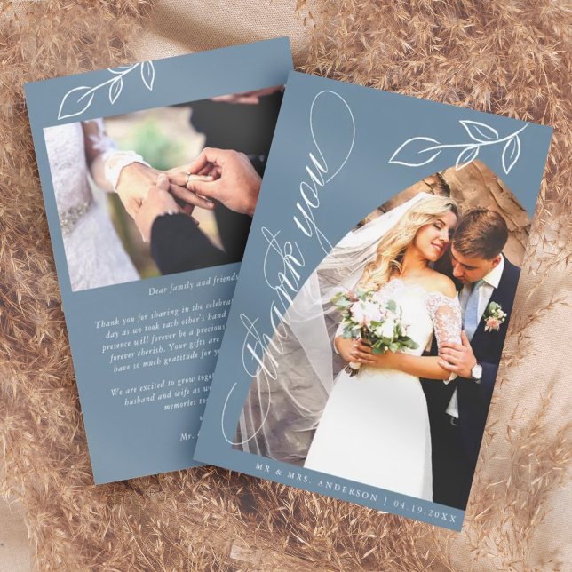 Cartões de agradecimentos De Casamento De Folha Bo (Criador carregado)