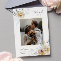 Cartões de agradecimentos De Casamento De Folhas D