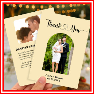 Cartões de agradecimentos de Casamento de Foto Ama