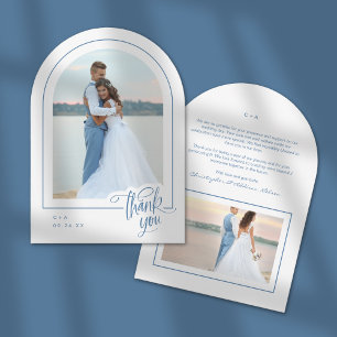 Cartões de agradecimentos de Casamento de Foto Azu