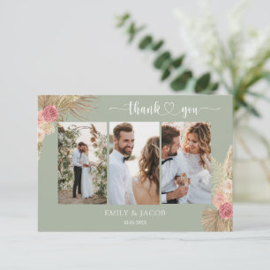 Cartões de agradecimentos de casamento de Foto Boh
