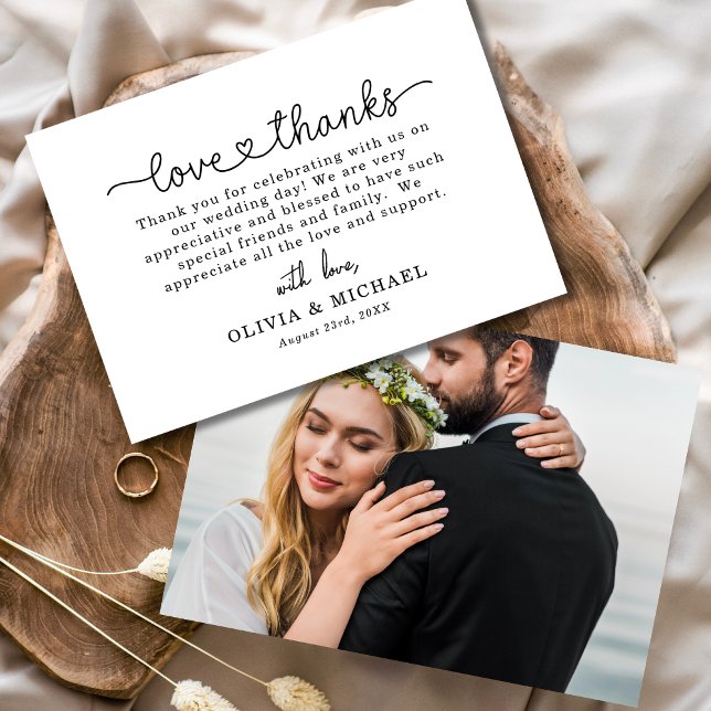 Cartões de agradecimentos de Casamento de Foto Cor (Criador carregado)
