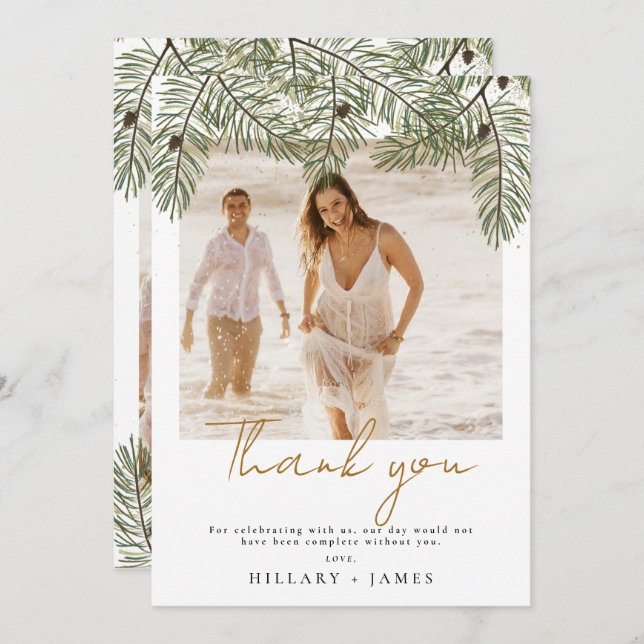Cartões de agradecimentos De Casamento De Foto Do  (Frente/Verso)