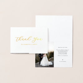 Cartões de agradecimentos de Casamento de Foto Ele