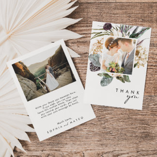 Cartões de agradecimentos de Casamento de Foto Flo