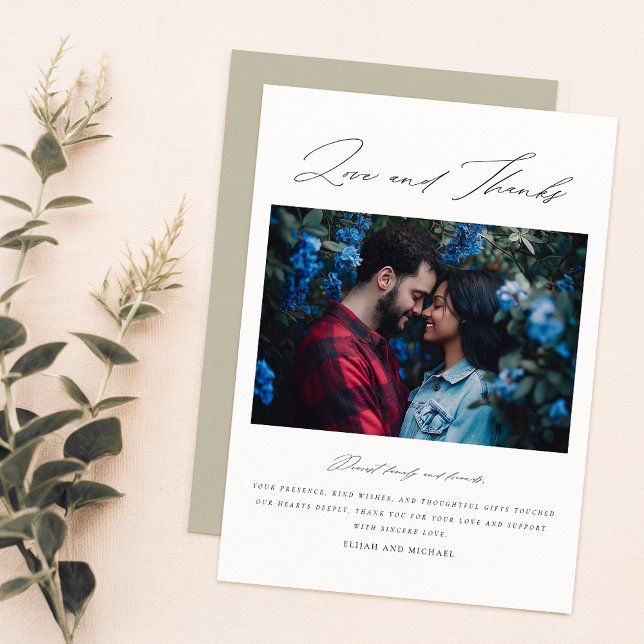 Cartões de agradecimentos de Casamento de Foto Min (Criador carregado)