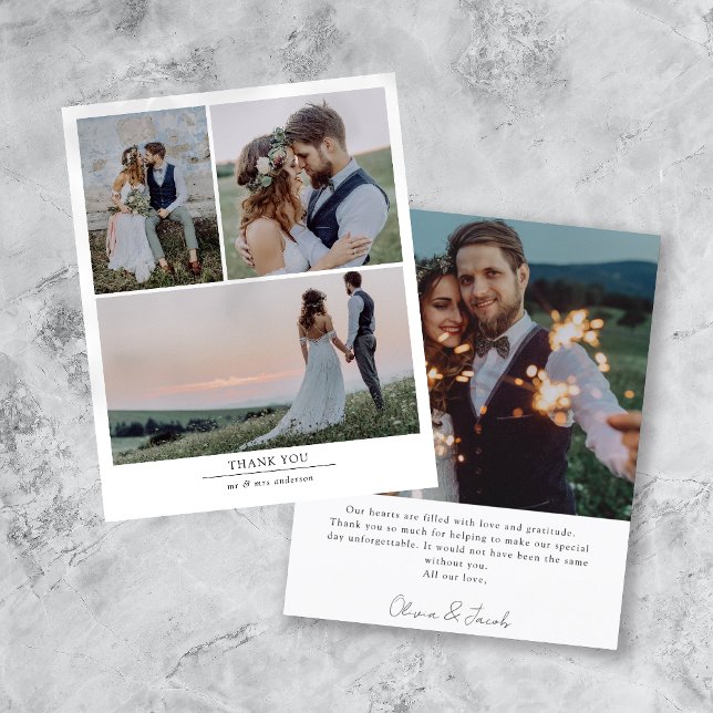 Cartões de agradecimentos de Casamento de Foto Min (Criador carregado)