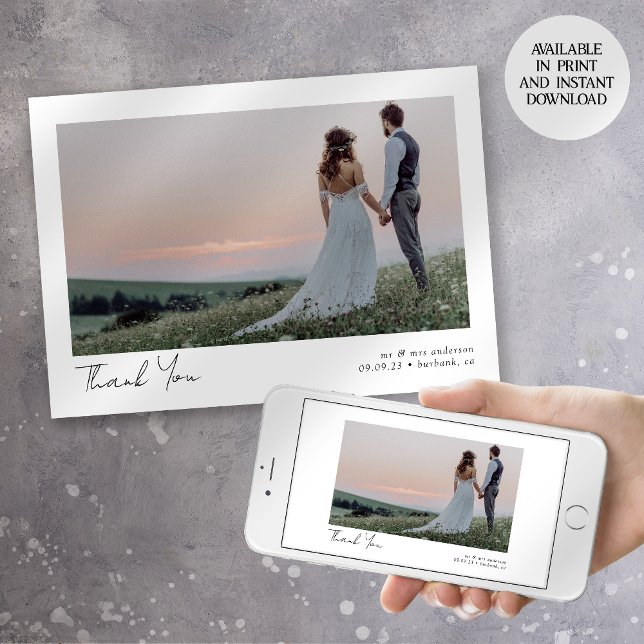 Cartões de agradecimentos de Casamento de Foto Min (Criador carregado)