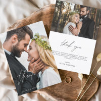 Cartões de agradecimentos de Casamento de Fotos de