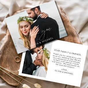 Cartões de agradecimentos de Casamento de Fotos de