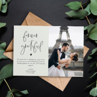 cartões de agradecimentos de casamento de fotos et