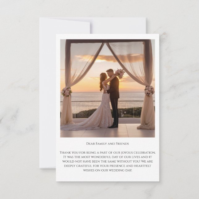 Cartões de agradecimentos de Casamento de Fotos Mo (Verso)