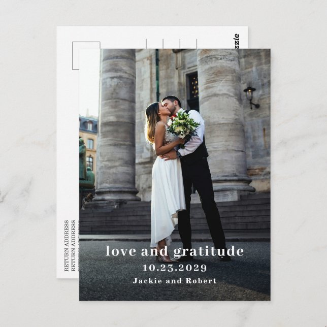 Cartões de agradecimentos de Casamento de Fotos Mo (Frente/Verso)