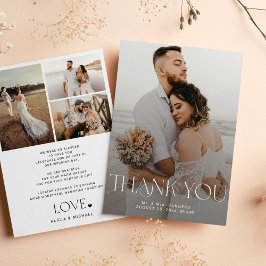 Cartões de agradecimentos de casamento de fotos mo