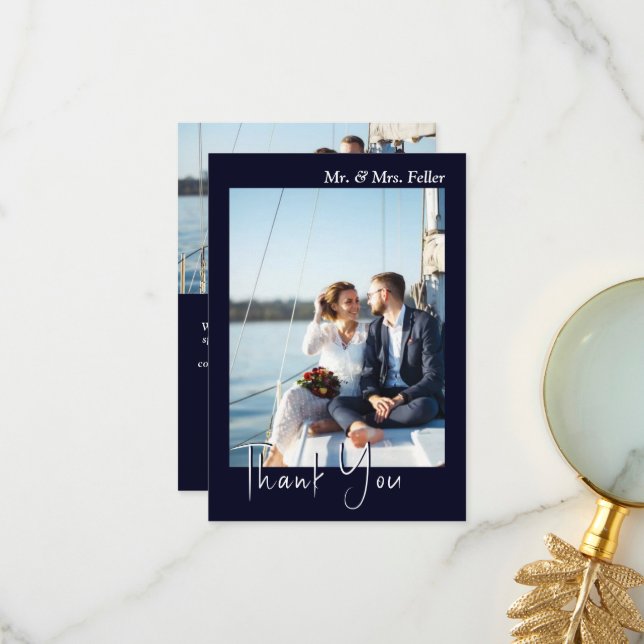 Cartões de agradecimentos de Casamento de Fotos Pr (Frente/Verso In Situ)