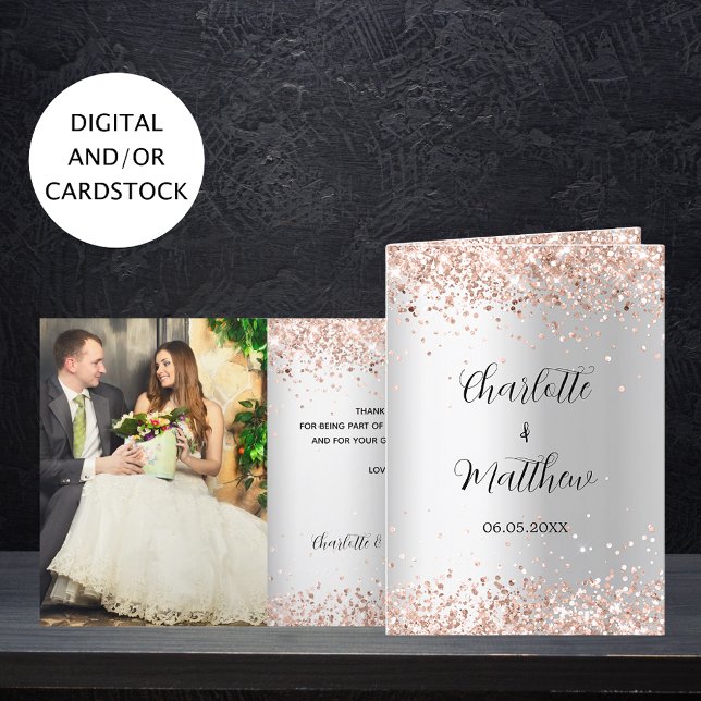 Cartões de agradecimentos de casamento de fotos ro (Criador carregado)