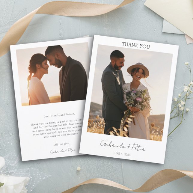 Cartões de agradecimentos de Casamento de Fotos Si (Criador carregado)