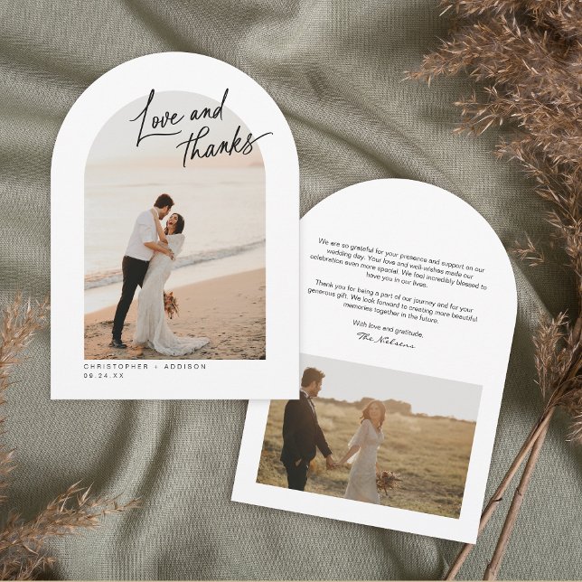 Cartões de agradecimentos de Casamento de Obrigado (5" x 7" Front and Back )