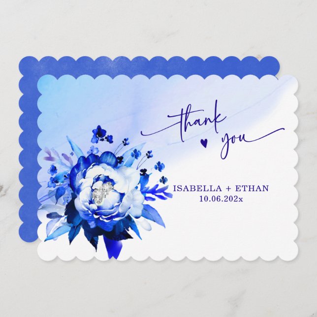 Cartões de agradecimentos de Casamento de Orquídea (Frente/Verso)