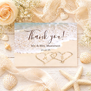 Cartões de agradecimentos de Casamento de Praia da