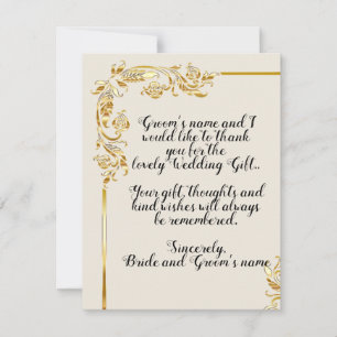 Cartões de agradecimentos De Casamento De Rolagem