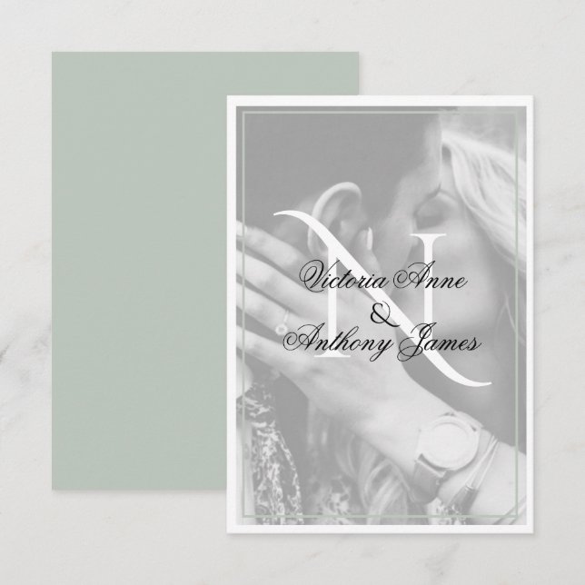 Cartões de agradecimentos de Casamento de Script d (Frente/Verso)