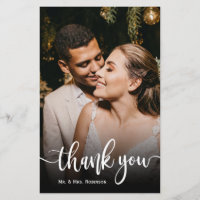 Cartões de agradecimentos de Casamento de Script T