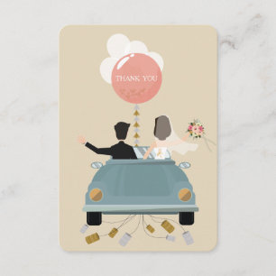 Cartões de agradecimentos de casamento do carro re