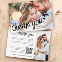 Cartões de agradecimentos de casamento do código q