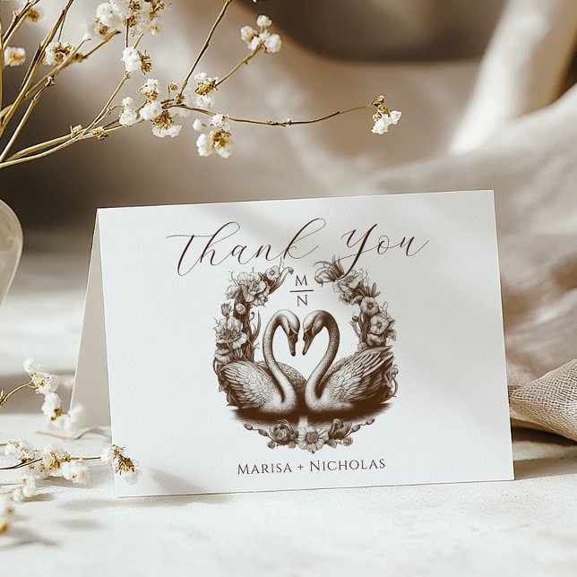 Cartões de agradecimentos de Casamento do Lago de  (Romantic Thank You Card)