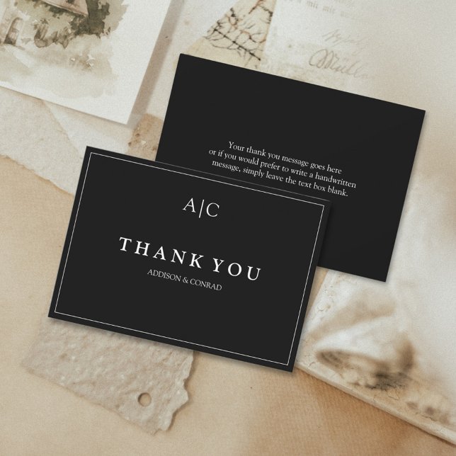 Cartões de agradecimentos de Casamento do Monogram (Criador carregado)