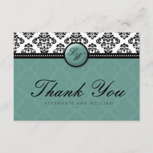 Cartões de agradecimentos de Casamento do Teal Da