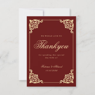 Cartões de agradecimentos de Casamento Dourado da 