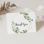 Cartões de agradecimentos de Casamento Dourado Tro<br><div class="desc">Este cartões de agradecimentos de casamento dobrado em verde tropical é perfeito para um casamento rústico. A design apresenta lindas folhas verdes pintadas à mão, enfeitando um quadro geométrico dourado. Personalize o dentro da placa com seus nomes e uma mensagem de obrigado. Ou deixe o vazio da seção de mensagens...</div>
