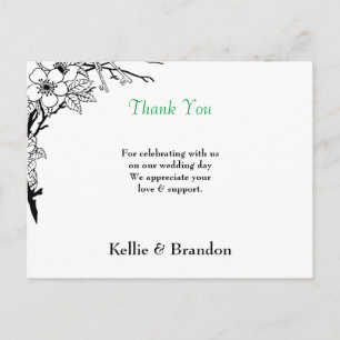 CARTÕES DE AGRADECIMENTOS DE CASAMENTO ELEGANTE